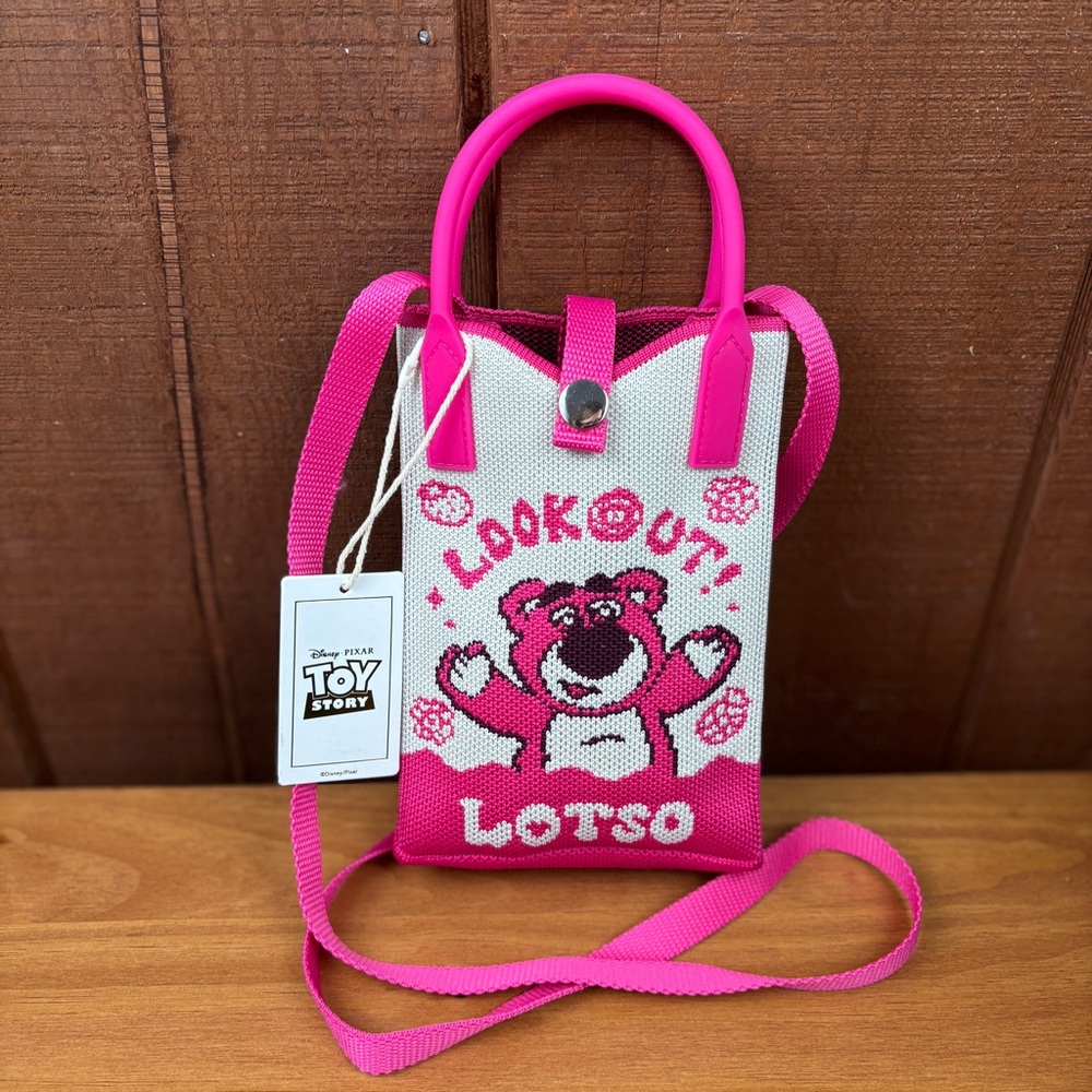 Toy Story Look Out Lotso Pink and White Mini Crossbody Bag